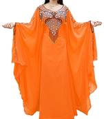 Orange Georgette Embroidered Zari Work Islamic Kaftans