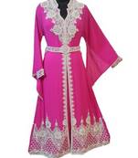 Pink Georgette Embroidered Zari Work Islamic Kaftans