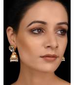 Gold Tone Kundan And Pearls Jhumkas