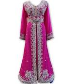 Pink Georgette Embroidered Zari Work Islamic Kaftans