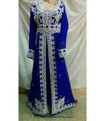 Royal Blue Georgette Embroidered Zari Work Islamic Kaftans
