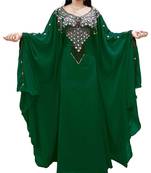 Green Georgette Embroidered Zari Work Islamic Kaftans