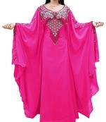 Pink Georgette Embroidered Zari Work Islamic Kaftans