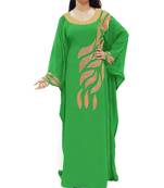 Green Georgette Embroidered Zari Work Islamic Kaftans