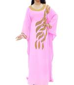 Pink Georgette Embroidered Zari Work Islamic Kaftans