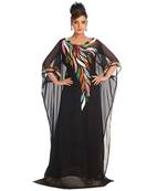 Black Georgette Embroidered Zari Work Islamic Kaftans