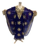 Royal Blue Georgette Embroidered Zari Work Islamic Kaftans