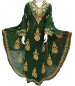 Green Georgette Embroidered Zari Work Islamic Kaftans