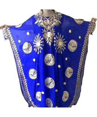 Royal Blue Georgette Embroidered Zari Work Islamic Kaftans 1