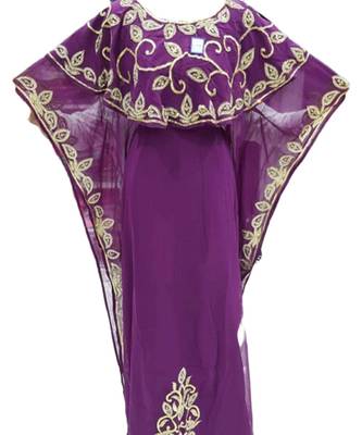 Purple Georgette Embroidered Zari Work Islamic Kaftans 1