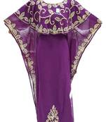 Purple Georgette Embroidered Zari Work Islamic Kaftans