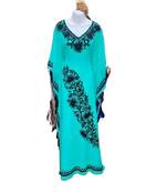 Green Georgette Embroidered Zari Work Islamic Kaftans