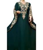Green Georgette Embroidered Zari Work Islamic Kaftans