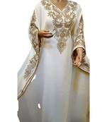 Cream Georgette Embroidered Zari Work Islamic Kaftans