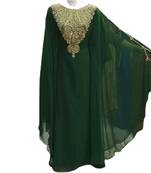 Green Georgette Embroidered Zari Work Islamic Kaftans