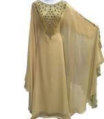 Beige Georgette Embroidered Zari Work Islamic Kaftans