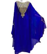 Royal Blue Georgette Embroidered Zari Work Islamic Kaftans