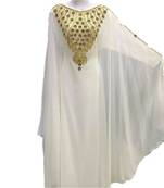 Cream Georgette Embroidered Zari Work Islamic Kaftans