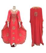 Orange Georgette Embroidered Zari Work Islamic Kaftans
