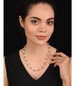 Gold Tone Beads And Pearls Necklace