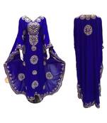 Royal Blue Georgette Embroidered Zari Work Islamic Kaftans