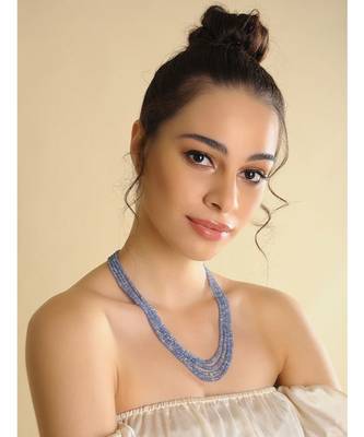 Blue Multilayered Beaded Necklace 1