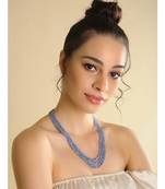 Blue Multilayered Beaded Necklace