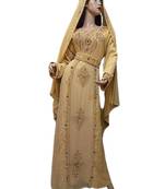 Beige Georgette Embroidered Zari Work Islamic Kaftans