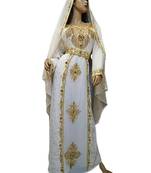 Cream Georgette Embroidered Zari Work Islamic Kaftans