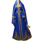 Royal Blue Georgette Embroidered Zari Work Islamic Kaftans