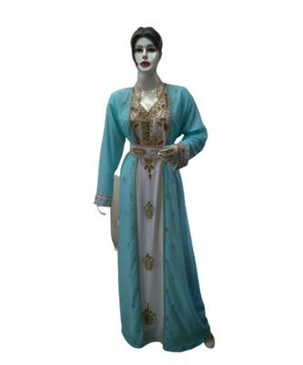 Multicolor Georgette Embroidered Zari Work Islamic Kaftans 1