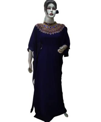 Royal Blue Georgette Embroidered Zari Work Islamic Kaftans 1