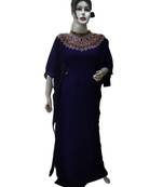 Royal Blue Georgette Embroidered Zari Work Islamic Kaftans