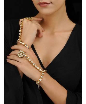 Gold Tone Kundan Haathphool 1