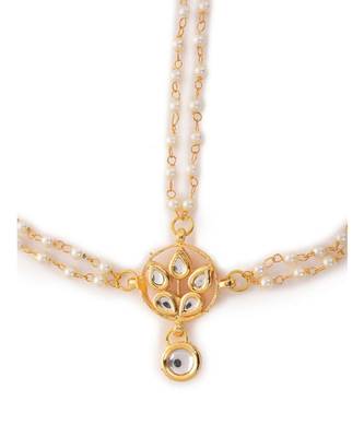 Gold Tone Kundan And Pearls Maathapatti 2