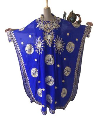 Royal Blue Georgette Embroidered Zari Work Islamic Kaftans 1