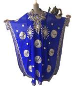 Royal Blue Georgette Embroidered Zari Work Islamic Kaftans