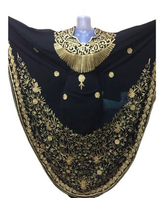 Black Georgette Embroidered Zari Work Islamic Kaftans 1