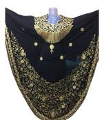 Black Georgette Embroidered Zari Work Islamic Kaftans