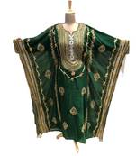 Green Georgette Embroidered Zari Work Islamic Kaftans