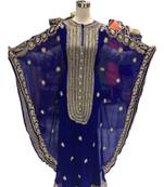 Royal Blue Georgette Embroidered Zari Work Islamic Kaftans