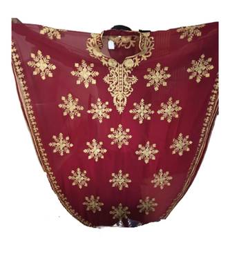 Maroon Georgette Embroidered Zari Work Islamic Kaftans 1