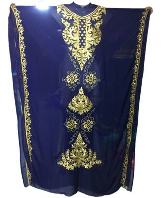 Navy Blue Georgette Embroidered Zari Work Islamic Kaftans 1