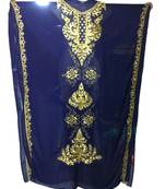 Navy Blue Georgette Embroidered Zari Work Islamic Kaftans