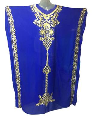 Royal Blue Georgette Embroidered Zari Work Islamic Kaftans 1