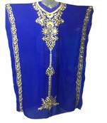 Royal Blue Georgette Embroidered Zari Work Islamic Kaftans