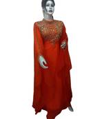 Orange Georgette Embroidered Zari Work Islamic Kaftans
