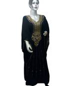 Black Georgette Embroidered Zari Work Islamic Kaftans
