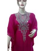 Pink Georgette Embroidered Zari Work Islamic Kaftans
