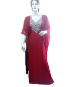 Pink Georgette Embroidered Zari Work Islamic Kaftans